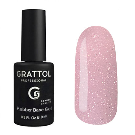 GRATTOL Rubber Base Glitter 8, 9 мл