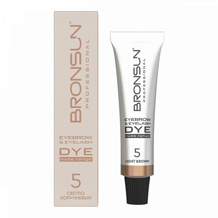Bronsun Крем-краска для бровей и ресниц NUDE RANGE, светло-коричневый #5, 15 мл