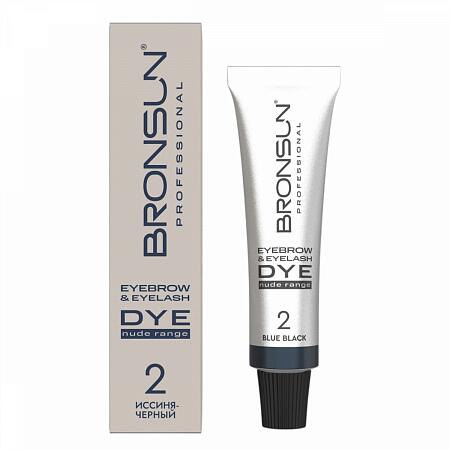 Bronsun Крем-краска для бровей и ресниц NUDE RANGE, иссния-черный #2, 15 мл