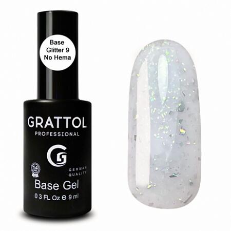 GRATTOL Rubber Base Glitter 9, 9 мл