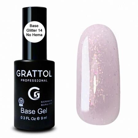 GRATTOL Rubber Base Glitter 14, 9 мл