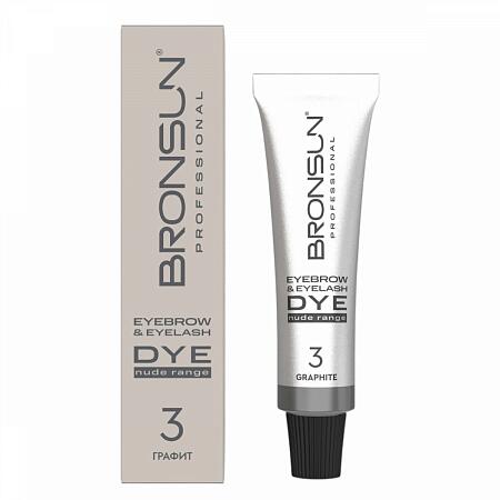 Bronsun Крем-краска для бровей и ресниц NUDE RANGE, графит #3, 15 мл