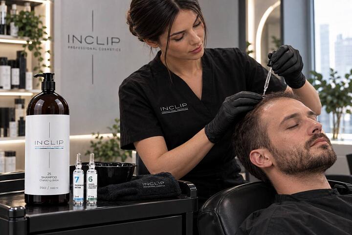 ПФО-коррекция от выпадения и для активации роста волос в салоне красоты  INCLIP