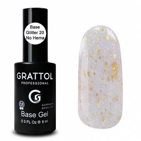 GRATTOL Rubber Base Glitter 20, 9 мл
