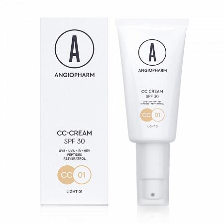 Angiopharm Солнцезащитный крем СС-КРЕМ SPF 30 LIGHT 01, 30 мл