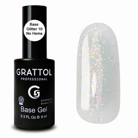 GRATTOL Rubber Base Glitter 10, 9 мл