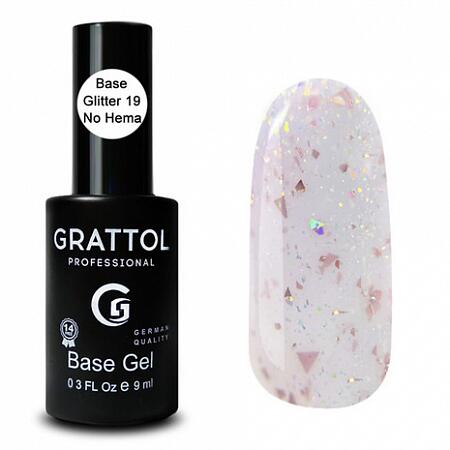 GRATTOL Rubber Base Glitter 19, 9 мл
