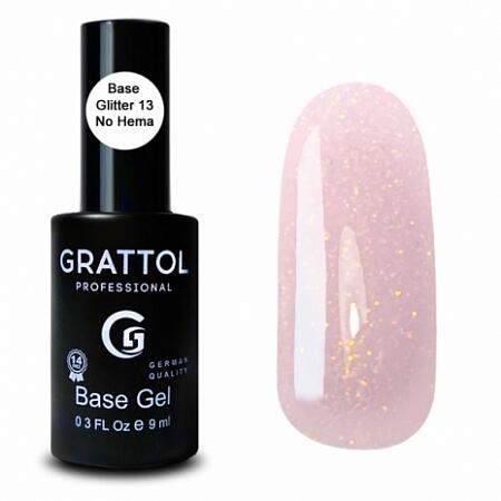 GRATTOL Rubber Base Glitter 13, 9 мл