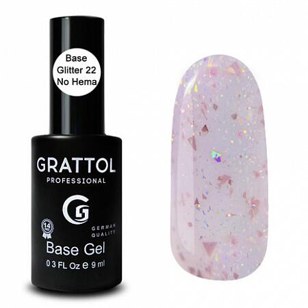 GRATTOL Rubber Base Glitter 22, 9 мл